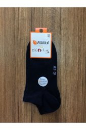 Unisex Lacivert Modal 6Lı Dikişsiz Patik Çorap - 1