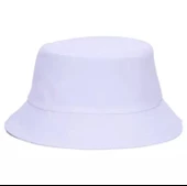Düz Kova Şapka Yazlık İnce Balıkçı Şapka Bucket Hat Beyaz Standart - 4