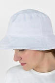 Düz Kova Şapka Yazlık İnce Balıkçı Şapka Bucket Hat Beyaz Standart - 3