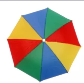 Çocuk Kafa Şemsiyesi Güneş Koruyucu Şemsiye Plaj Ve Doğada  Gökkuşağı - 6