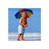 Çocuk Kafa Şemsiyesi Güneş Koruyucu Şemsiye Plaj Ve Doğada  Gökkuşağı - 2