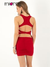 Miorre Sırt Detaylı Süper Mini Elbise - 11