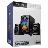 Mikado MD-370BT 2+1 38W Siyah BT-AUX-USB-FM-LED Işıklı Multimedia Speaker - 2