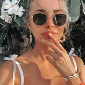 Güneş Gözlüğü Beşgen Sarı Çerçeve Kahverengi Cam Unisex  Siyah1 Tek Ebat thumbnail 1