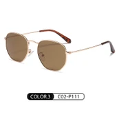 Güneş Gözlüğü Beşgen Sarı Çerçeve Kahverengi Cam Unisex  Siyah1 Tek Ebat thumbnail 11