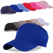 Pembe Basic Unisex Spor Düz Şapka Kep Saks Mavisi Tek Ebat - 5