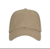 Pembe Basic Unisex Spor Düz Şapka Kep Bej Tek Ebat - 1