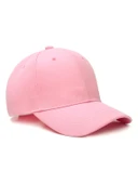 Pembe Basic Unisex  Spor Düz  Şapka Kep  Gri Tek Ebat - 5
