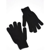 Kaliteli Triko Erkek Siyah Örgü  Eldiven  SiyahBayan Tek Ebat thumbnail 4