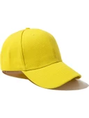 Pembe Basic Unisex Spor Düz Şapka Kep Sarı Tek Ebat - 4