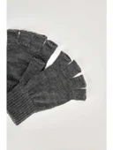 Antrasit Unisex Triko Kesik Eldiven Krem Tek Ebat - 7