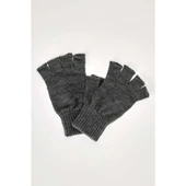 Antrasit Unisex Triko Kesik Eldiven  Krem Tek Ebat - 8