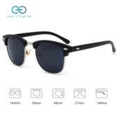 Klasik Erkek Güneş Gözlüğü Siyah Gümüş Tek Ebat - 1