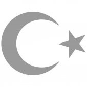 Türk Bayrağı, Ay Yıldız Araba Oto Sticker Gri 50x37,5 cm - 1