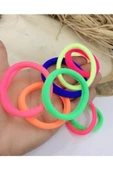 Fosfor Renkli Lastik Toka 12 Adet  Siyah Tek Ebat - 4