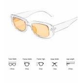 Chunky Frame Vintage Şeffaf Pembe Güneş Gözlüğü Şeffaf Pembe Tek Ebat - 8