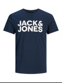 JACK JONES Yazılı Erkek Bisiklet Yaka Tişört 12151955 - 6