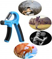 Sertlik Ayarlanabilir 5-60kg Direnç Sayaçlı El Egzersiz Yayı Kırmızı Mavi - 4