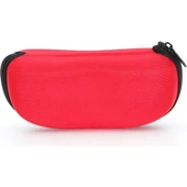 Fermuarlı Gözlük Kılıfı Gözlük Kabı Gri  Kırmızı - 4