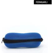 Fermuarlı Gözlük Kılıfı Gözlük Kabı Gri  Mavi - 4