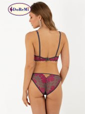 Rosy Lace Push-Up Dolgulu Dantel Askı Detaylı Sütyen Takım thumbnail 4