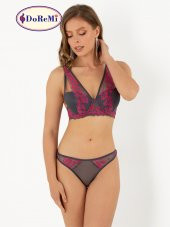 Rosy Lace Push-Up Dolgulu Dantel Askı Detaylı Sütyen Takım thumbnail 6
