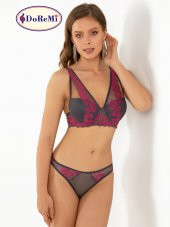 Rosy Lace Push-Up Dolgulu Dantel Askı Detaylı Sütyen Takım thumbnail 1