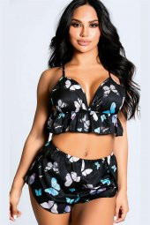 Lacivert Pembe Desenli Erotik Kostüm thumbnail 4