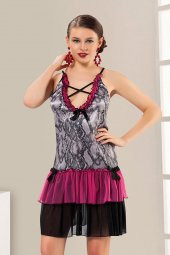 Micro Şifon Çok Renkli  Gecelik thumbnail 2