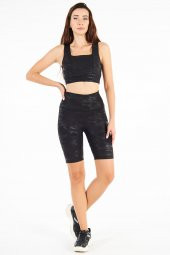 Yüksek Bel Kamuflaj Dalgıç Push Up Toparlayıcı Biker Şort Spor Tayt ve Spor Sütyeni Crop Takımı - 6