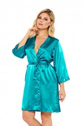 İpek Saten Zümrüt Sabahlık thumbnail 1