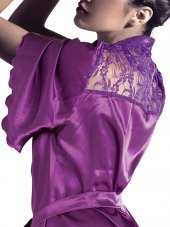 Bayan Dantelli Saten Sabahlık thumbnail 3