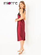 Dantel Detaylı Derin Sırt Dekolteli Yırtmaçlı Saten Gecelik thumbnail 3