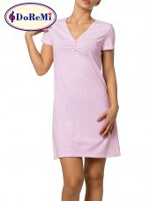 Kısa Kollu Desenli Gecelik thumbnail 3