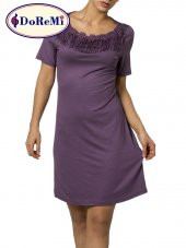 Kısa Kollu Güpürlü Gecelik thumbnail 3