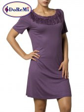 Kısa Kollu Güpürlü Gecelik thumbnail 4