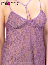 Göğsü Biye Detaylı Dantel Gecelik thumbnail 1