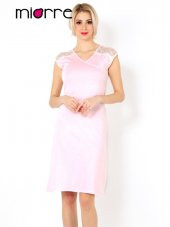 Dantel Omuzlu Penye Gecelik thumbnail 3