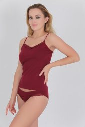 Dantelli Kadın Atlet Külot Takım Bordo thumbnail 3