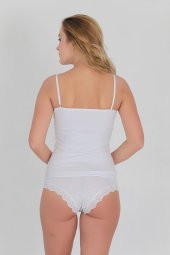 Dantelli Kadın Atlet Külot Takım Beyaz thumbnail 1