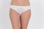 Ön ve Arkası Dantelli Düşük Bel Slim Külot Beyaz - 2