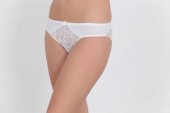 Ön ve Arkası Dantelli Düşük Bel Slim Külot Beyaz thumbnail 1