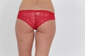 Arkası Full Dantelli Düşük Bel Slim Külot Kırmızı - 3