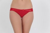 Arkası Full Dantelli Düşük Bel Slim Külot Kırmızı - 2