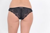 Arkası Dantelli Düşük Bel Slim Külot Lacivert - 3