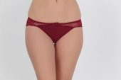 Arkası Full Dantelli Düşük Bel Slim Külot Bordo thumbnail 2