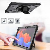 Samsung Galaxy Tab S7 Plus T970 Kılıf Defender Askılı Tam Koruma Standlı Tablet Silikon - 4