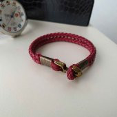 Unisex Kırmızı Deri Bileklik - 1