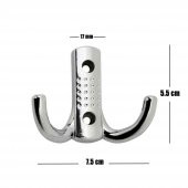 (4 Adet) Portmanto Vestiyer Duvar Dolap Elbise Askısı Krom Metal Mobilya Kapı Askılığı - 3