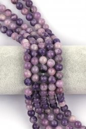 Lepidolit Doğal Taş Dizi 8 mm Küre Kesim thumbnail 1